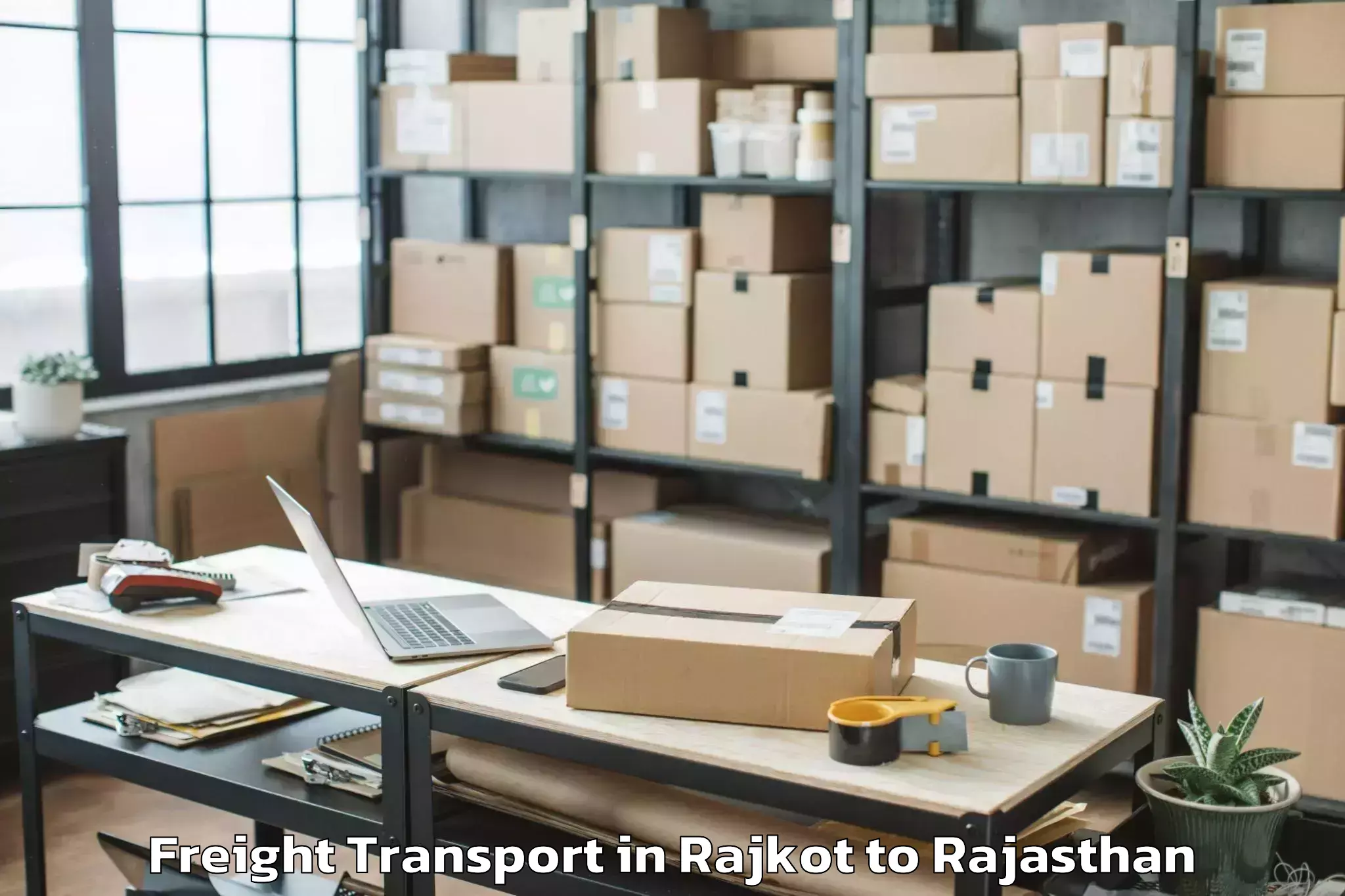 Professional Rajkot to Khairthal Freight Transport